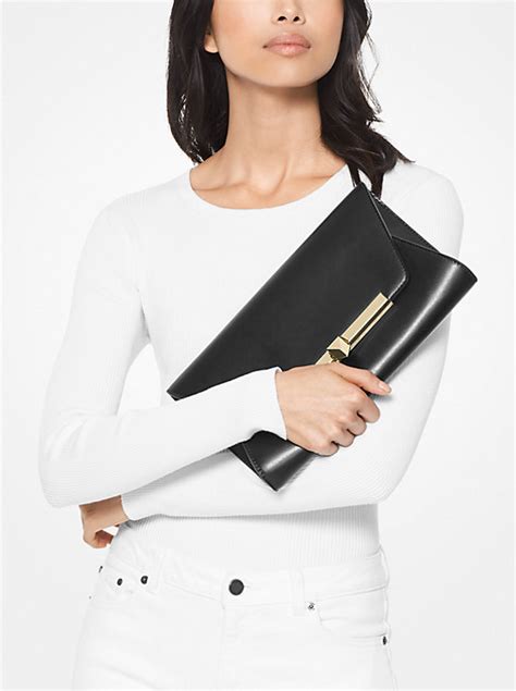 Bekah Large Leather Envelope Clutch 